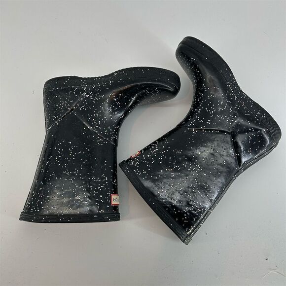 Hunter Kids Original Rainboot Toddler Black Glitter Size 12B/13G - Picture 6 of 7